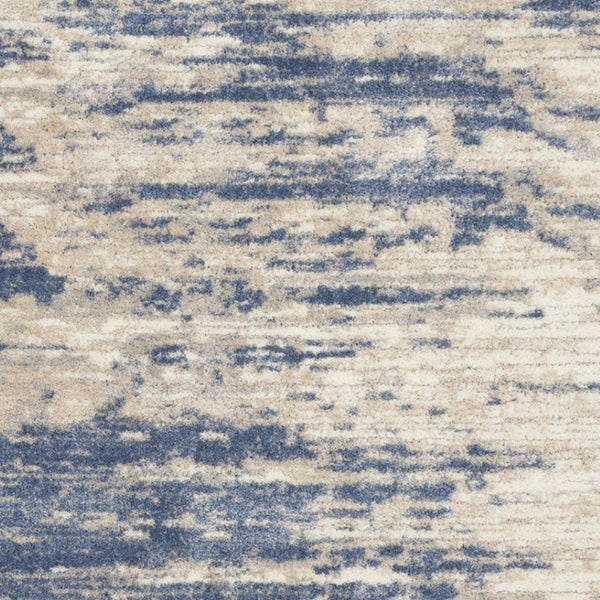 HomeRoots 7' Abstract Shag Area Rug in Light Blue Gray & Beige - Soft, Durable & Stain-Resistant Comfort for Homes 551267