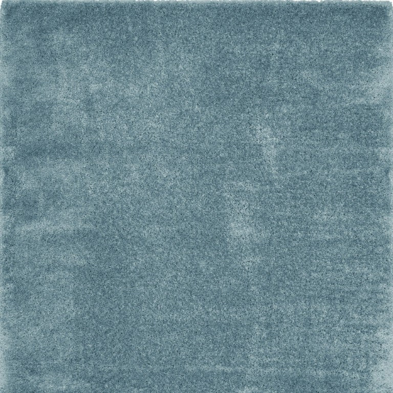 Aqua Shag Area Rug Plush Polyester Pile Stain Resistant for Living Room or Bedroom Accent
