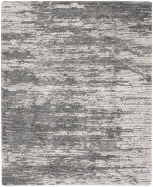 Homeroots 8' X 10' Charcoal And Ivory Abstract Shag Area Rug  Polyester 551269