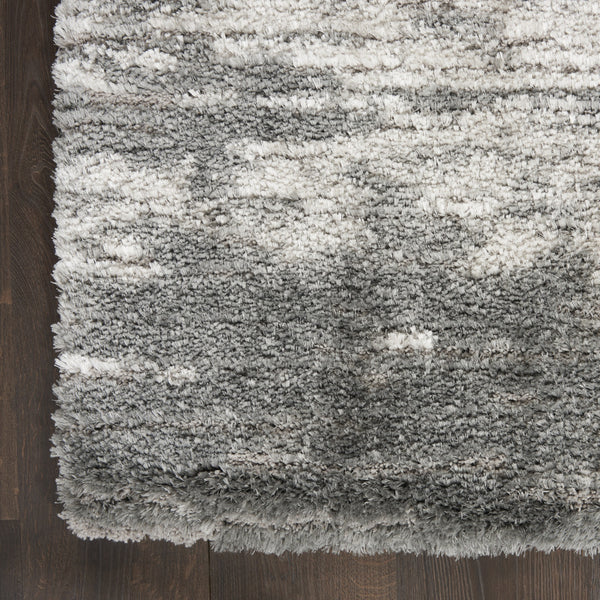 Homeroots 8' X 10' Charcoal And Ivory Abstract Shag Area Rug  Polyester 551269