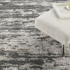 Homeroots 8' X 10' Charcoal And Ivory Abstract Shag Area Rug  Polyester 551269