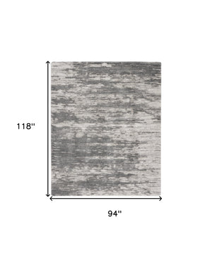 Homeroots 8' X 10' Charcoal And Ivory Abstract Shag Area Rug  Polyester 551269