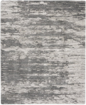 HomeRoots 4' Charcoal and Ivory Abstract Shag Area Rug - Soft, Stylish, Stain-Resistant for Modern Living Spaces 8' X 10' 551269
