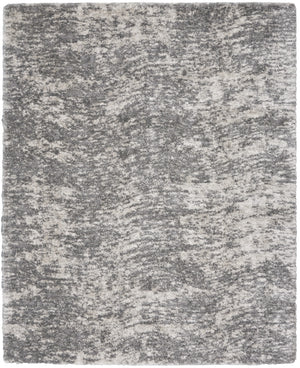 Homeroots 8' X 10' Charcoal And Ivory Abstract Shag Area Rug  Polyester 551270