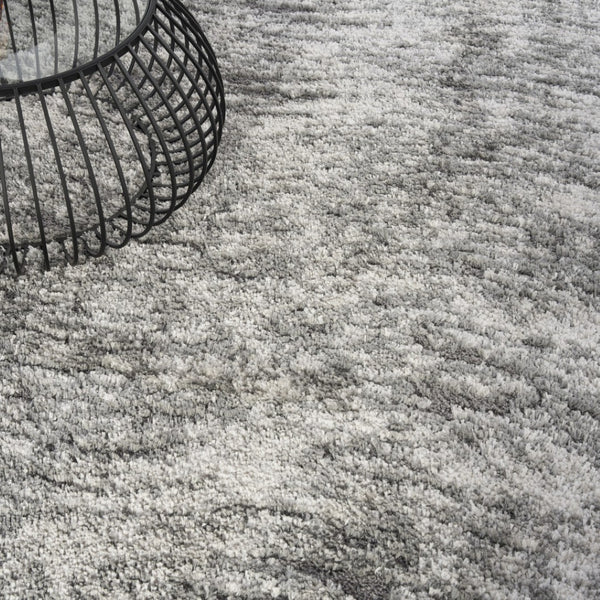 HomeRoots 4' Charcoal and Ivory Abstract Shag Area Rug - Plush, Modern Design for Cozy, Stylish Interiors 8' X 10' 551270