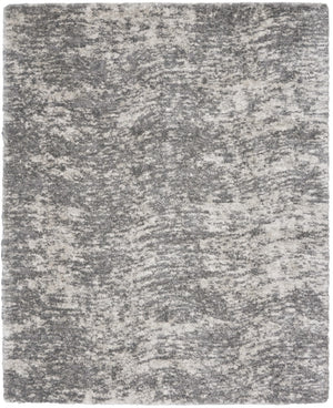 HomeRoots 4' Charcoal and Ivory Abstract Shag Area Rug - Plush, Modern Design for Cozy, Stylish Interiors 8' X 10' 551270