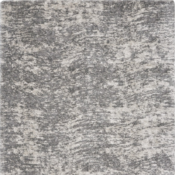 Homeroots 8' X 10' Charcoal And Ivory Abstract Shag Area Rug  Polyester 551270