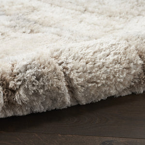 HomeRoots 5' Beige and Ivory Abstract Shag Area Rug - Luxurious, Cozy Texture Perfect for Any Room's Decor 8' X 10' 551273