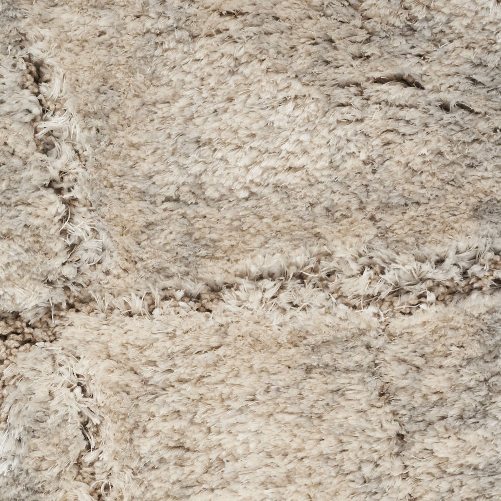 HomeRoots 5' Beige and Ivory Abstract Shag Area Rug - Luxurious, Cozy Texture Perfect for Any Room's Decor 8' X 10' 551273