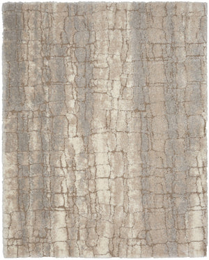HomeRoots 5' Beige and Ivory Abstract Shag Area Rug - Luxurious, Cozy Texture Perfect for Any Room's Decor 8' X 10' 551273