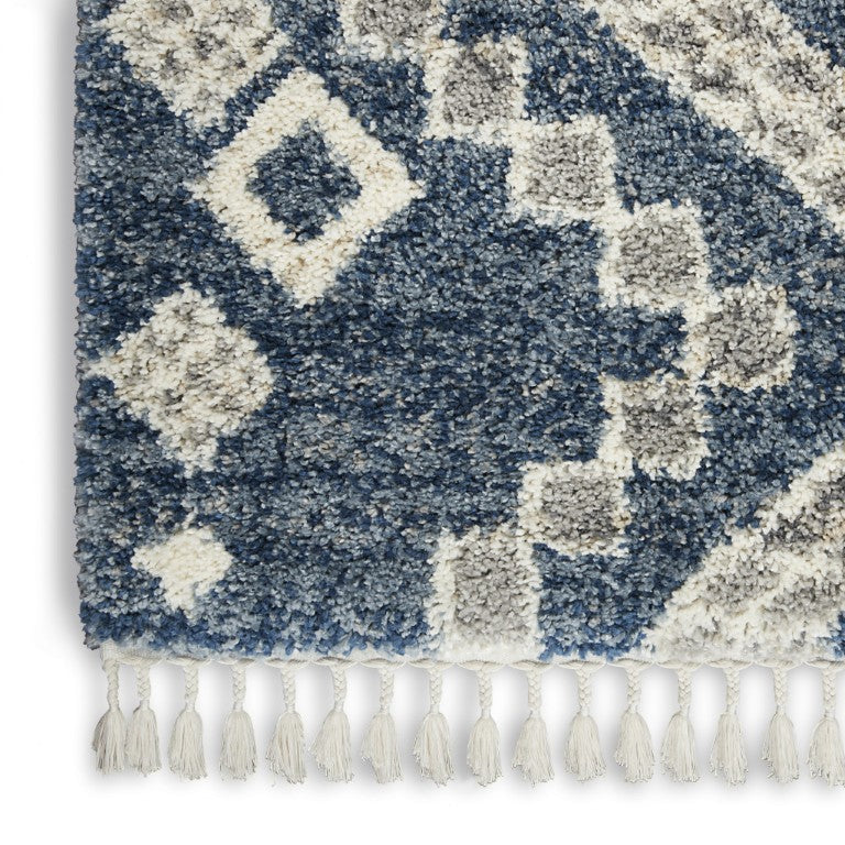 Geometric Shag Area Rug Plush Polypropylene Non-skid Backing for Living Room Floor Accent