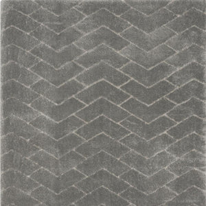 HomeRoots 5' Cozy Gray Chevron Shag Area Rug - Plush, Durable, Stain-Resistant Design for Modern Living Spaces 8' X 10' 551275