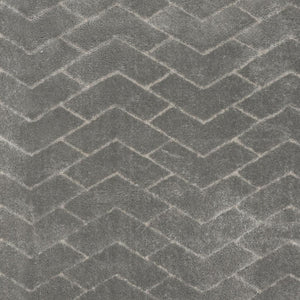 HomeRoots 5' Cozy Gray Chevron Shag Area Rug - Plush, Durable, Stain-Resistant Design for Modern Living Spaces 8' X 10' 551275