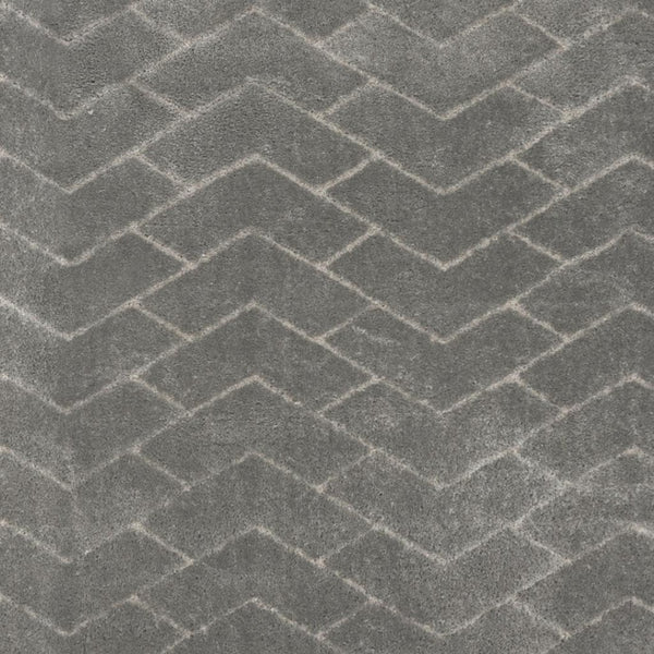 HomeRoots 5' Cozy Gray Chevron Shag Area Rug - Plush, Durable, Stain-Resistant Design for Modern Living Spaces 8' X 10' 551275