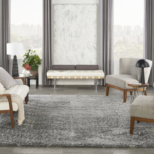 HomeRoots 5' Cozy Gray Chevron Shag Area Rug - Plush, Durable, Stain-Resistant Design for Modern Living Spaces 8' X 10' 551275