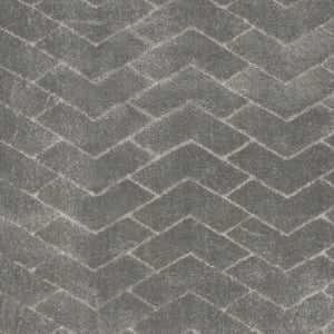 Homeroots 8' X 10' Gray And Light Gray Chevron Shag Area Rug  Polyester 551275