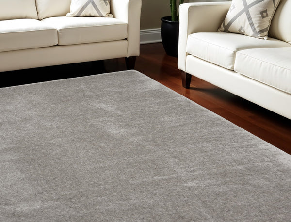 HomeRoots 4' Soft Gray Shag Area Rug - Plush, Stain-Resistant, Durable Design for Cozy, Stylish Interiors 8' X 10' 551277