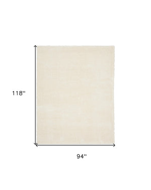 Homeroots 8' X 10' Ivory Shag Area Rug  Polyester 551281