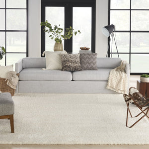 HomeRoots 4' Ivory Shag Area Rug - Luxuriously Soft, Durable & Versatile for Cozy Spaces, Kids & Pets Friendly 8' X 10' 551281