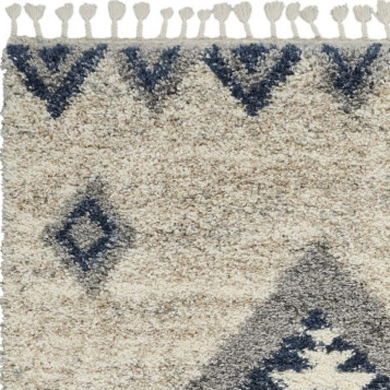 8 Ft X 11 Ft Geometric Shag Area Rug Plush Polypropylene Pile for Living Rooms
