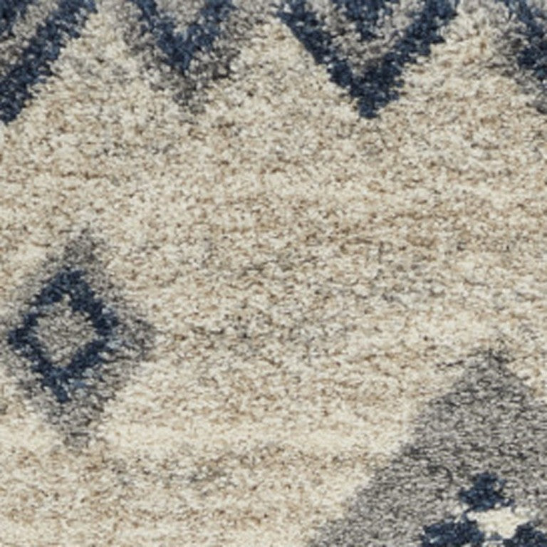8 Ft X 11 Ft Geometric Shag Area Rug Plush Polypropylene Pile for Living Rooms