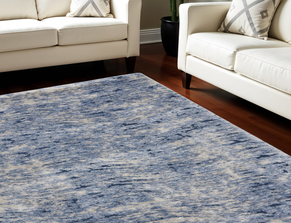 Homeroots 8' X 10' Sky Blue Abstract Shag Area Rug  Polyester 551285