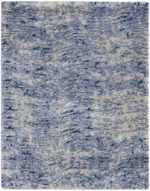 Homeroots 8' X 10' Sky Blue Abstract Shag Area Rug  Polyester 551285