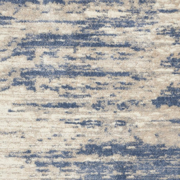 HomeRoots 5' Abstract Shag Area Rug in Light Blue, Gray & Beige - Plush, Durable, Stain-Resistant, Modern Style 8' X 10' 551286