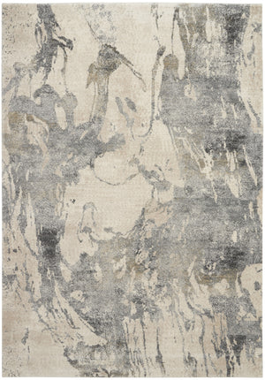 Homeroots 8' X 11' Cream And Gray Abstract Distressed Area Rug  Polypropylene 551292