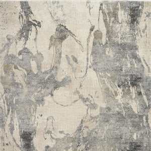 Homeroots 8' X 11' Cream And Gray Abstract Distressed Area Rug  Polypropylene 551292