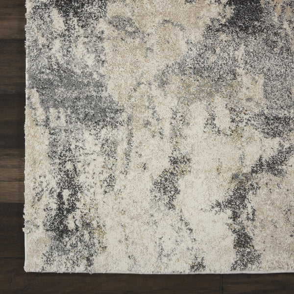 Homeroots 8' X 11' Cream And Gray Abstract Distressed Area Rug  Polypropylene 551292