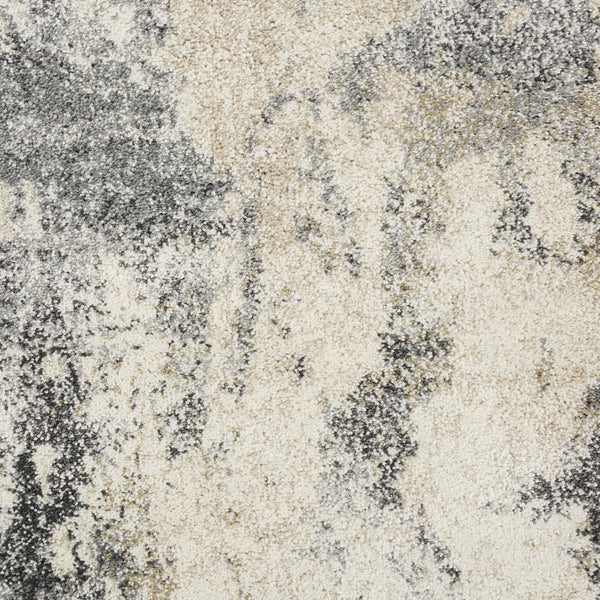 Homeroots 8' X 11' Cream And Gray Abstract Distressed Area Rug  Polypropylene 551292