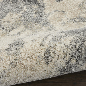 Homeroots 8' X 11' Cream And Gray Abstract Distressed Area Rug  Polypropylene 551292