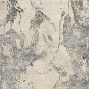 Homeroots 8' X 11' Cream And Gray Abstract Distressed Area Rug  Polypropylene 551292