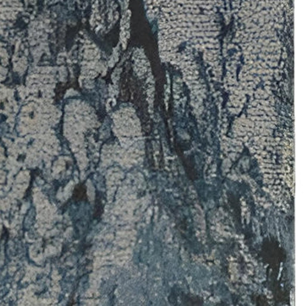 HomeRoots 5' Teal and Ivory Abstract Round Rug – Stylish, Stain-Resistant, Non-Skid Design for Any Room! 12' Runner 551299