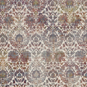 Homeroots 8' X 10' White And Golden Brown Floral Distressed Non Skid Area Rug  Polypropylene,Polyester 551300