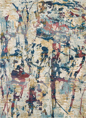 HomeRoots 8 X 11 Abstract Distressed Polypropylene Area Rug for Living Rooms and Bedrooms 551311