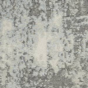 Homeroots 8' X 10' Gray Ivory And Light Blue Abstract Non Skid Area Rug  Polypropylene,Polyester 551313