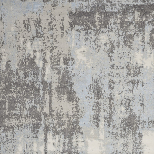 Homeroots 8' X 10' Gray Ivory And Light Blue Abstract Non Skid Area Rug  Polypropylene,Polyester 551313