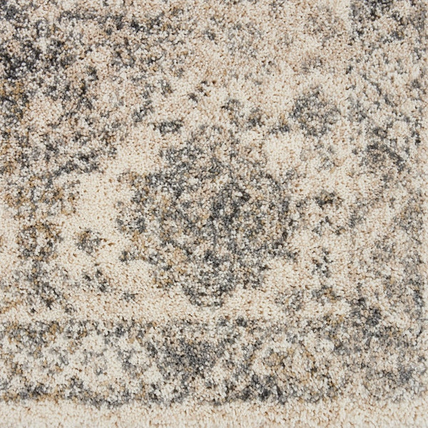 HomeRoots 5' Timeless Cream and Gray Floral Distressed Area Rug for Elegant Living Spaces and Durability 8' X 11' 551321