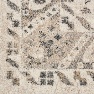 HomeRoots 5' Timeless Cream and Gray Floral Distressed Area Rug for Elegant Living Spaces and Durability 8' X 11' 551321