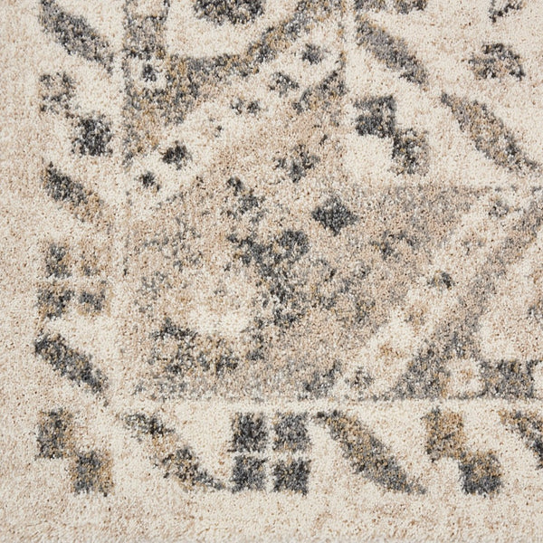 HomeRoots 5' Timeless Cream and Gray Floral Distressed Area Rug for Elegant Living Spaces and Durability 8' X 11' 551321