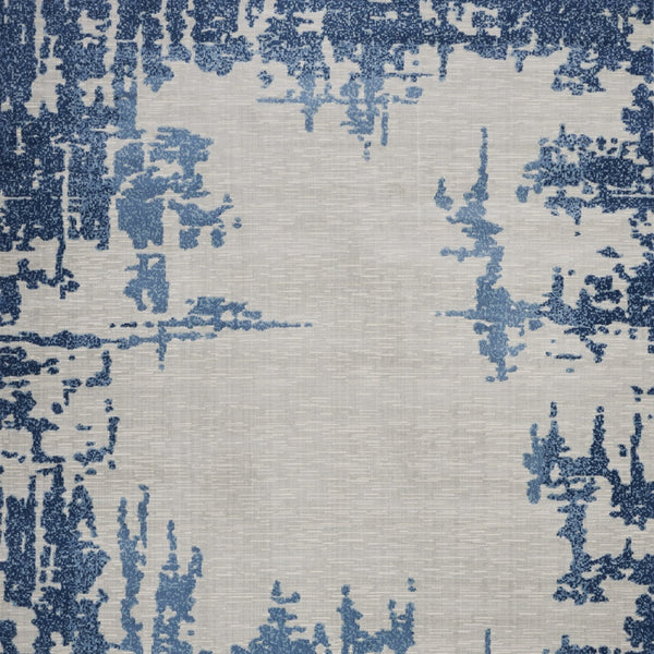 Homeroots 8' X 10' Blue And Ivory Abstract Distressed Non Skid Area Rug  Polypropylene,Polyester 551326
