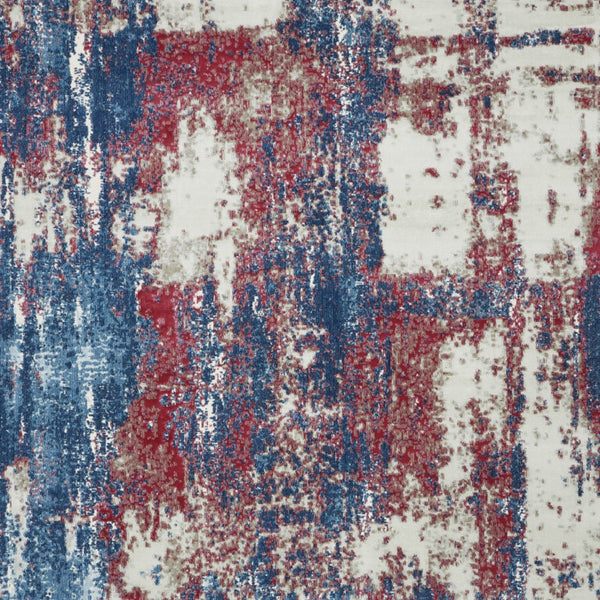 Homeroots 8' X 10' Ivory Red And Blue Abstract Non Skid Area Rug  Polypropylene,Polyester 551327