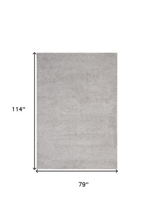 Homeroots 7' X 10' Gray Shag Non Skid Area Rug  Polypropylene 551335