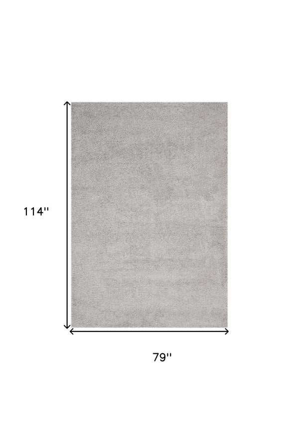 Homeroots 7' X 10' Gray Shag Non Skid Area Rug  Polypropylene 551335