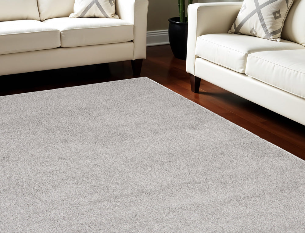 Homeroots 7' X 10' Gray Shag Non Skid Area Rug  Polypropylene 551335