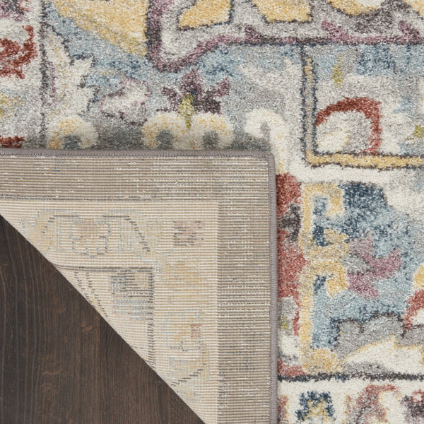 HomeRoots 5' Charcoal Brown and Golden Yellow Floral Medallion Area Rug - Durable, Stain-Resistant Design 8' X 10' 551338