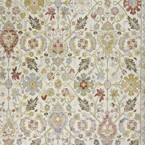 Homeroots 8' X 10' Ivory Green And Gray Floral Area Rug  Polypropylene 551340