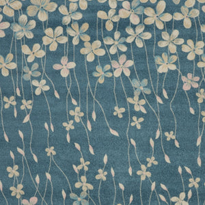 Homeroots 8' Turquoise And Cream Floral Area Rug - Durable, Stain-resistant Design For Stylish Comfort And Appeal 9' X 12' Polypropylene 551342